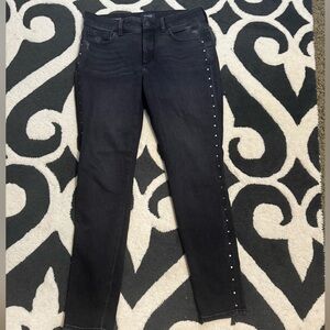 NYDJ Ami Skinny Leggings Black Studded Jeans 6P
